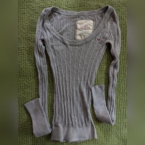 Hollister gray cotton-blend pullover sweater